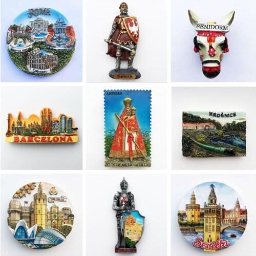 Fridge Magnet Souvenir Malta Iron Warrior Home Decor Spain USA Poland 3D Resin Magnetic Refrigerator Stickers Crafts Gift Ideas