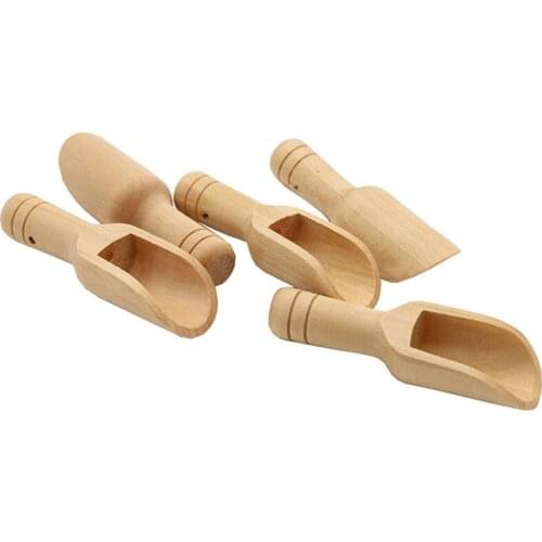 Mini Wooden Scoops Bath Salt Spoon Candy Flour Spoon Scoops Kitchen Utensils 7.2*2.2cm