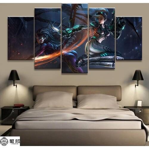 Home Decor Modular Canvas Picture 5 Piece Kerrigan StarCraft Game Painting Poster Wall For Home Art Canvas Painting Wholesale