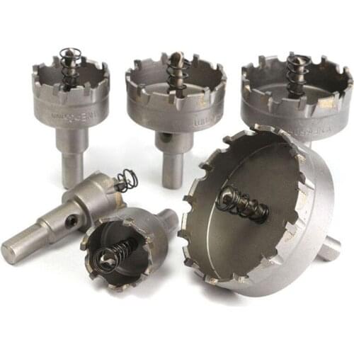 6Pcs/set Carbide Tipped TCT Drill Bit Set Stainless Steel Alloy Hole Saw Cutter Tool 22mm 30mm 35mm 45mm 50mm 65mm