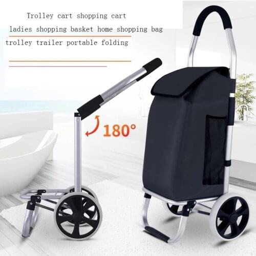 New Trolley cart on Wheels Woman shopping cart Foldable shopping basket elderly Climb Stairs Trailer Portable cart shopping bags
