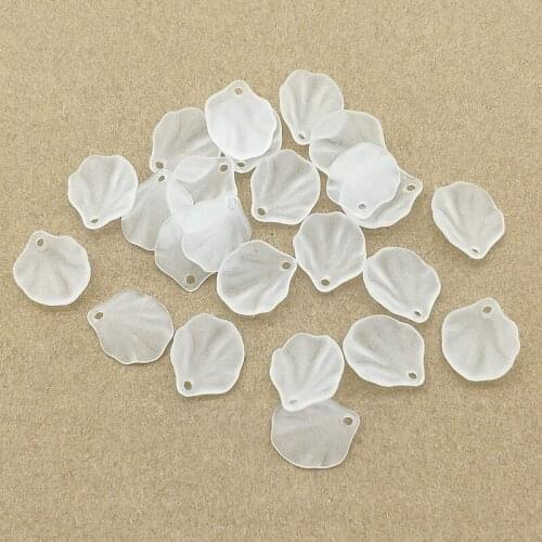 New arrival! 16x14mm 1500pcs Frosted Clear Leaves Bead for Handmade Necklace Earring DIY Parts Jewelry Findings & Components