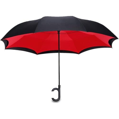 NEW Windproof Reverse Folding Double Layer Inverted Chuva Umbrella women for xiaomi Self Stand Rain Protection C-Hook Hands