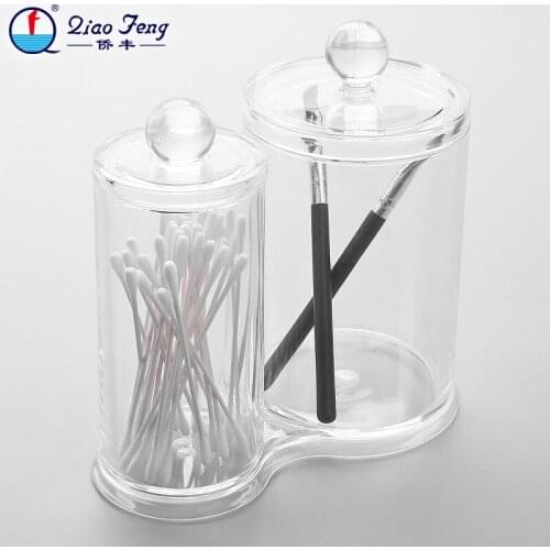 Makeup Organizer Storage Box Bathroom Accessories Cotton Swab Bath Salt Cotton Ball Acrylic Storage Tank Transparent Plastic