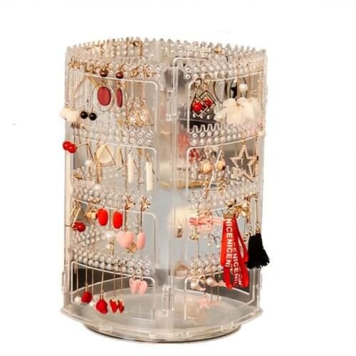 Earring Holder Jewelry Organizer 360° Rotating Earring Organizer 4 Tier Earring Display Stand