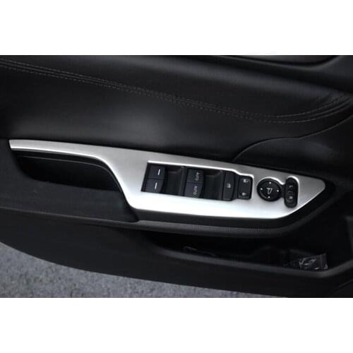 Fit For Honda Civic 10th 2016 Car Interior Door Armrest Window Lift Button Switch Frame Styling Sticker Bezel 4Pcs/set