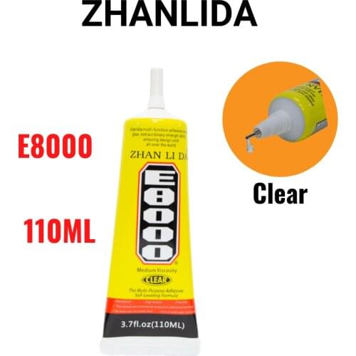 Zhanlida E8000 110ML Clear Contact Phone Frame Repair Adhesive Multipurpose DIY Ceramic Stone Glue With Precision Applicator Tip