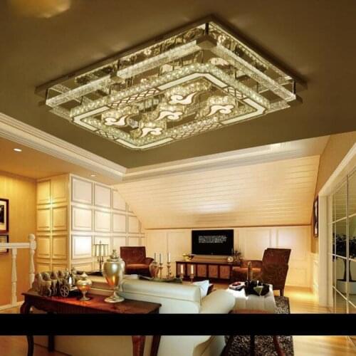 Rectangular living room lamp modern minimalist bedroom LED crystal ceiling lamps creative personality hall restaurant lighting