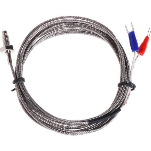 Thread M6 Screw Probe Temperature Sensor Thermocouple K Type Cable 2M 0-600