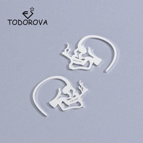 Todorova Gothic Punk Skull Earrings for Women Men Jewelry Stainless Steel Earrings Minimalist Earrings Dropshipping