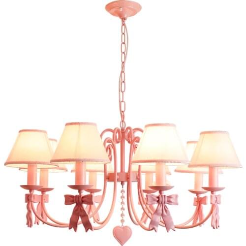 Modern Kids Room Chandelier Lighting pink Chandelier For Living Room Bedroom decoration led Light Fixtures romance Lustre
