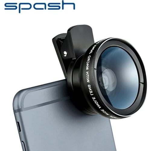 SPASH Phone Lens 2 in 1 Professional HD Lens 12.5X Macro Lens and 0.45X Wide Angle Camera Lens With black lens bag For All Phone