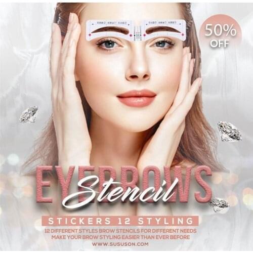 Eyebrow Stencil Disposable Semi Permanent Eyebrow Makeup Measure Ruler Sticker Tattoo Sharper Stencil Makeup Tool Dropshiping