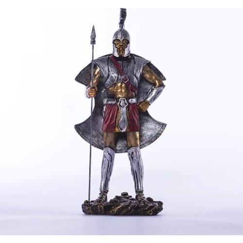 EUROPEAN ROMAN WARRIOR MODEL GREEK STATUE RESIN HANDICRAFT HOME LIVING ROOM DECORATIONS TV ARK CREATIVE DECORATIONS FURNISHING