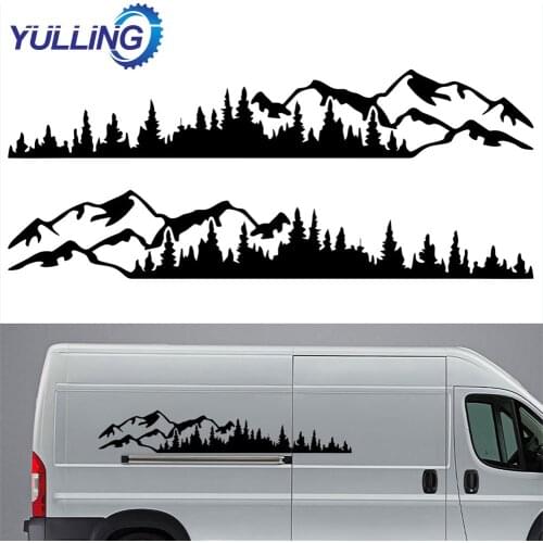 YULLING Vinyl Stickers For Car SUV RV Camper Offroad Mountain Tree Forest Decor Decal Camper Accessories Car Stickers and Decals
