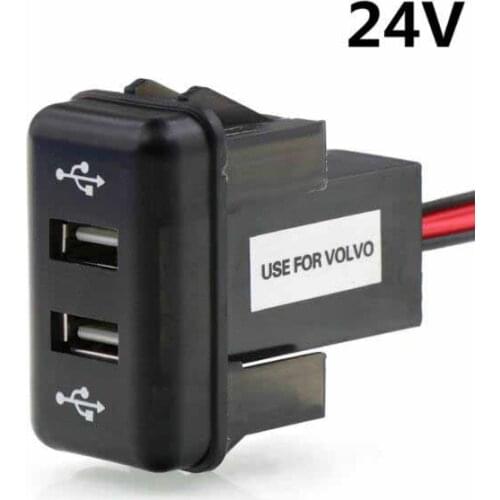 DC24V dual USB charger socket adapter for VOLVO truch charing smart phone GPS 5V 2.1A