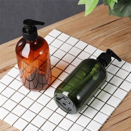 2pieces Portable Empty Soap Dispensers 500ml Refillable Bath Pump Bottle Essential Oils Lotion Shampoo Dispenser Containers