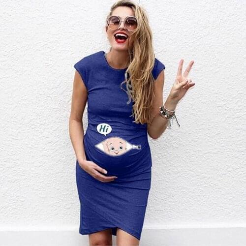 4# Womens Summer Dress Sleeveless Pregnancy Maternity Dress O-neck Cartoon Letter Print Dress Платье Vestidos Ropa Premama