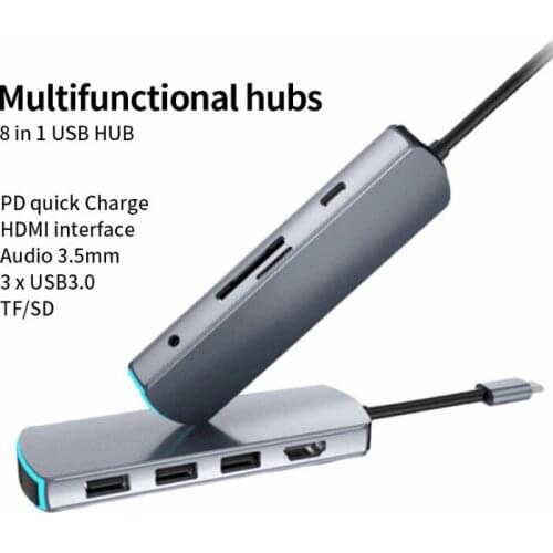 4K HDMI USB C HUB USB 3.0 HUB Type C USB Splitter 3 USB-C Dock Adapter PD Charging Port For Macbook Pro HUAWEI Matebook