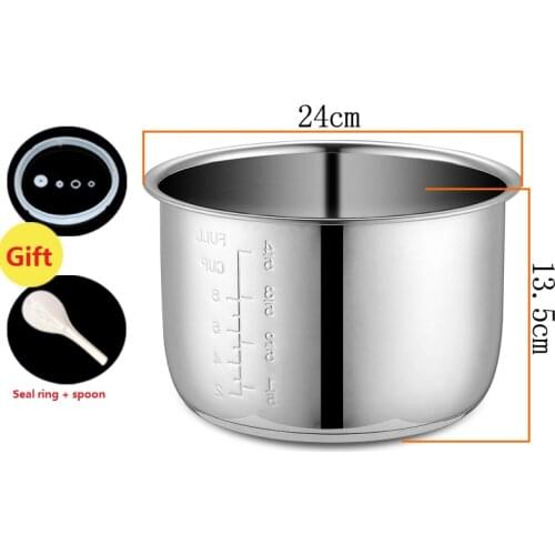 5L Electric pressure cooker liner inner bowls multicooker bowl stainless steel tank for cooking soup porridge