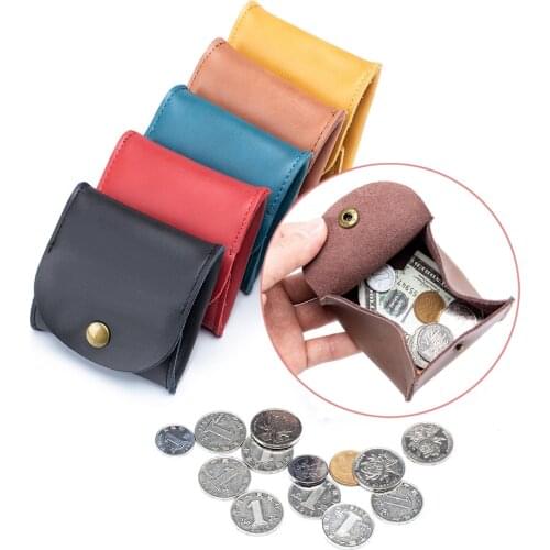 6 Color Portable Genuine Leather Coin Purse Vintage Design Individuation Earbuds Earphone Holder Pouch For Women Men Mini Wallet