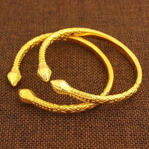 African Women Gold Fashion Bangle Adjustable Size Bangle gold color Jewelry Gifts