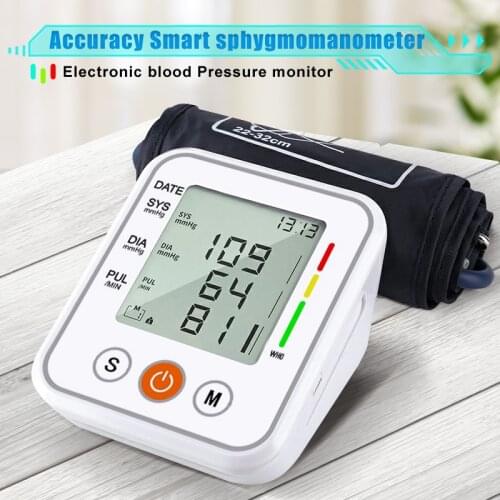 Arm Automatic Digital Blood Pressure Monitor Heart Rate BP Mini Tonometer For Measuring Arterial Pressure Device Health Care