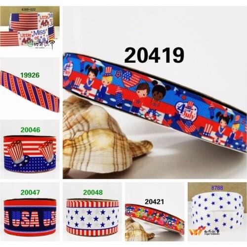Free shipping 50 yard per size printed grosgrain ribbon 20421