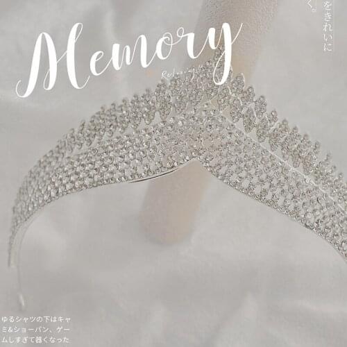 Bride Big Crown Korean Version Handmade Crystal Sen Super Fairy European Wedding Hair Adornment Birthday Crown Hair Ornaments