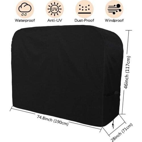 190x71x117cm Barbecue Cover 420D Oxford Cloth Outdoor BBQ CoverFurniture Dust Cover With Four-corner Buckle Oven Black BBQ Cover