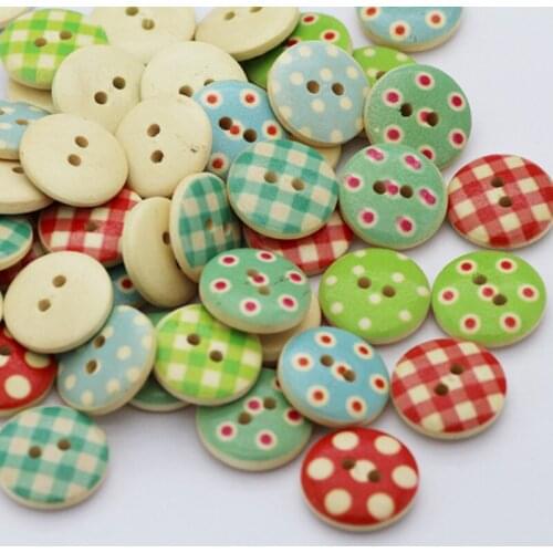JYMISS DIY 100Pcs/Lot Mixed 2-Hole DIY Wooden Buttons Decorative Buttons Fit Sewing Scrapbooking Craft
