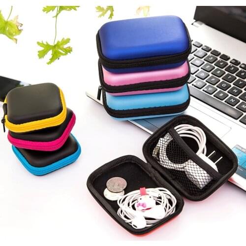 Earphone Holder Case Storage Carrying Hard Bag Box Case For Earphone Headphone Accessories Earbuds Memory Card USB Cable Storage