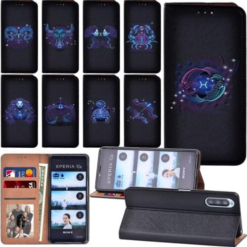 Flip Case for Sony Xperia L4/Xperia 1 II/Xperia 10 II Zodiac Series Luxury Phone Cover Case