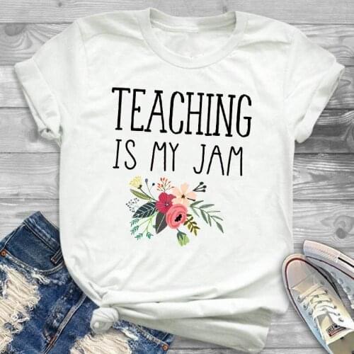 Women Shirt Fashion Teacher Ladies Teaching Letter Funny Female T Womens T-shirt Graphic Short Sleeve Summer Printed Top Tshirt