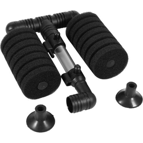 Deep Biochemical Sponge Air Pump Aquarium Filter With Suction Cup Fish Tank Oxygen Pump Accessories (Single/Double Head Filter)