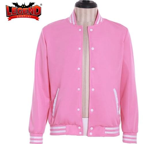 Cosplaylegend Steven cosplay costume pink Hoodie Men Baseball uniform Top Coat Jacket Halloween Costumes