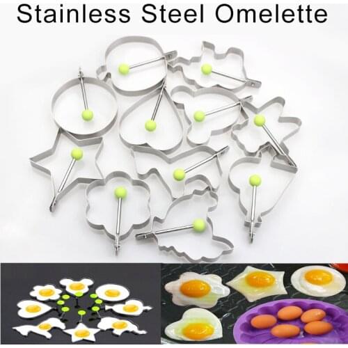 Stainless Steel Fried Eggs Shaper Mould Hearts Decoration Frying Egg & Pancake Rings Cooking Tools Kitchen Hand DIY Egg Tools