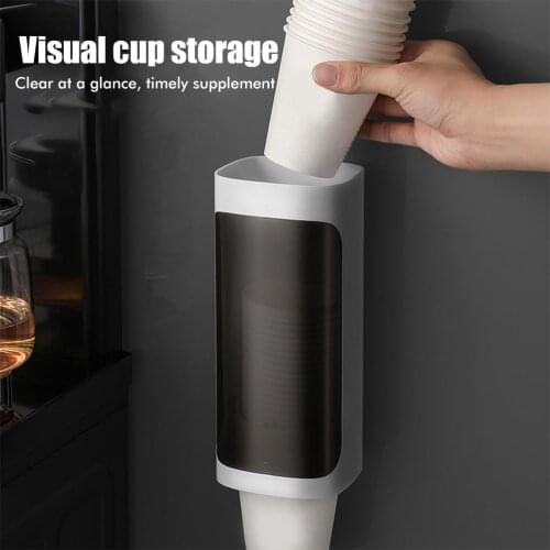 Disposable Paper Cups Dispenser Plastic Cup Holder for Water Dispenser Wall Mounted Automatic Cup Storage Rack Cup Dispenser
