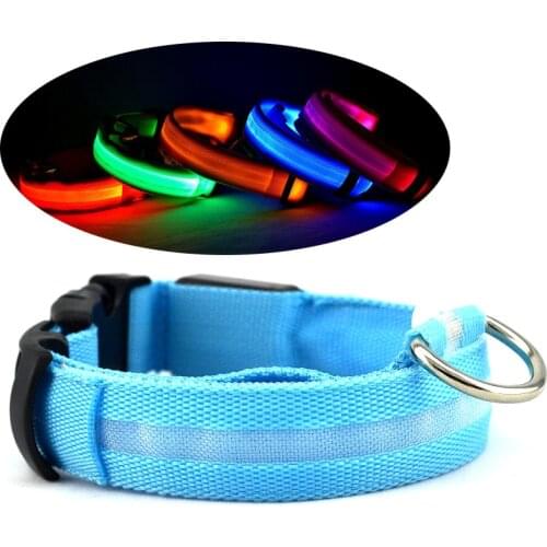 Puppy Dog Collar for Small Dogs LED Luminous Collar for Dogs Flashing Nylon LED Dog Collar Night Safety LED Light Pet Supplies