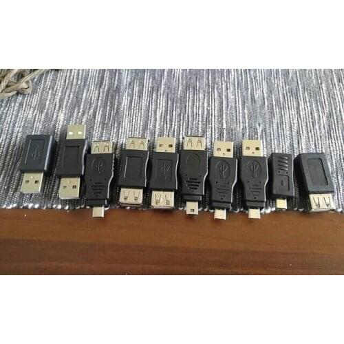 High Quality 10Pcs OTG 5pin F/M Mini Changer Adapter Converter USB Male to Female Micro USB Adapter USB Gadgets