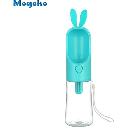 Mogoko 1pc Portable Dog Water Bottle Dispenser No Spill Puupy Pet Drinking Water Cup with Replaceable Filter for Outdoor Travel