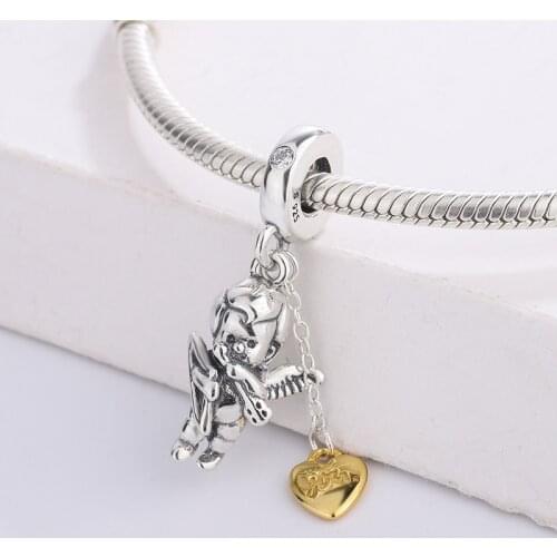925 Silver Cupid And You Charm Shine Series Cute Baby Charm Bead Pendant Love Bracelet DIY Jewelry Making For Pandora