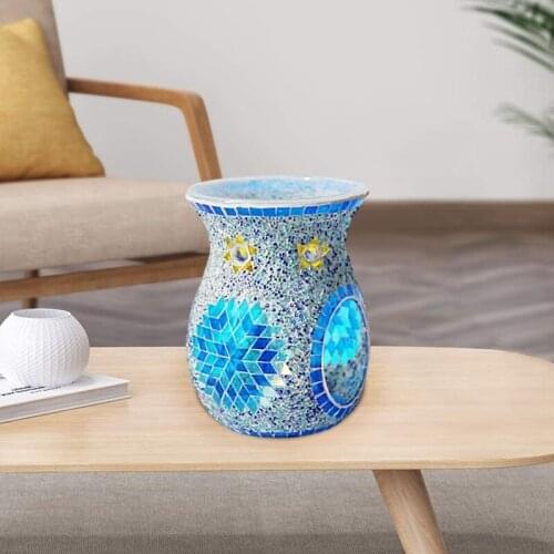 Hot Mosaic Glass Oil Burner Aromatherapy Essential Oil Diffuser Candle Holder Melt Holder for Cafe Home Decorate