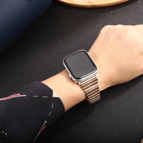 Rosegold Thin band for apple watch se 40mm 44mm strap slim stainless steel bracelet for iwatch 6 5 4 apple watch 38mm 42mm band