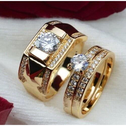 Eternal Love Lovers Ring Gold Plated Zircon Ring Classic Romantic Lovers Ring Christmas Valentines Day Gift Size Us5-13