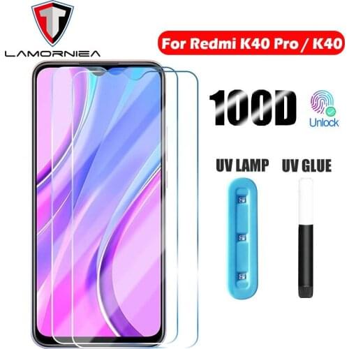 UV Glue Tempered Glass For Xiaomi Redmi K40 Pro Plus Ultra Screen Protector 9H Full Liquid Glue Glass For Redmi K40 Glass