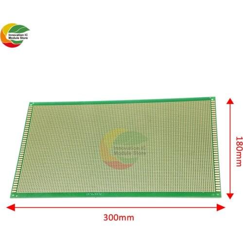 Ziqqucu 1 Piece 18x30cm Single Sided Prototype Universal Printed Circuit Board DIY Soldering Green PCB Board for Arduino