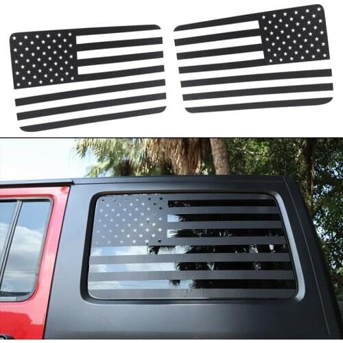 1 Pair Car Rear Window USA Flag Decals Stickers Decoration Fit For Jeep Wrangler JK 2011 2012 2013 2014 2015 2016 2017