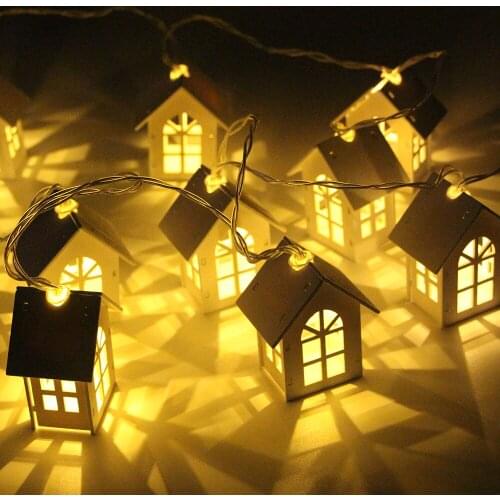 10/20 Led Christmas Tree House Fairy Light Led String Wedding Party Garland New Year Christmas Decoration Battery Operated
