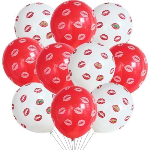 10pcs Red Lip Air Balloon 12inch latex red Balloon For Wedding Bride Tribe Shower Bachelorette Hen Party adult supplies